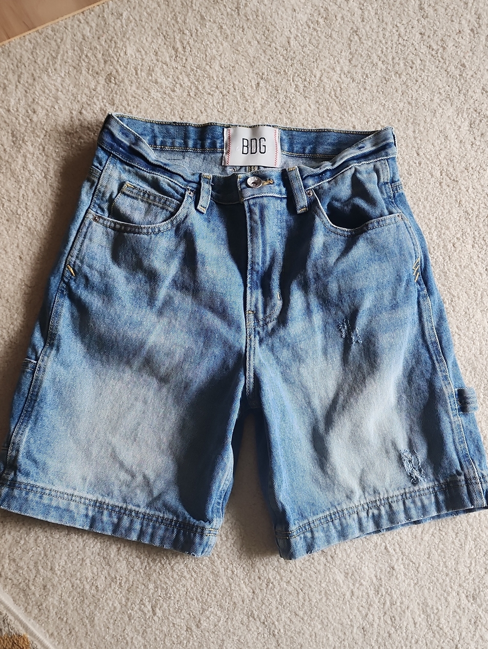 BDG Men's Faded Light Blue Denim Shorts